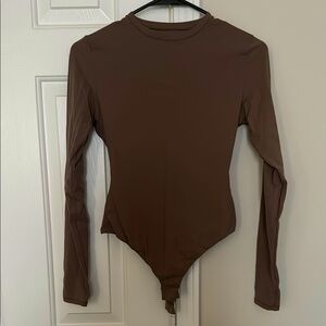 Skims Mauve Long Sleeve Bodysuit